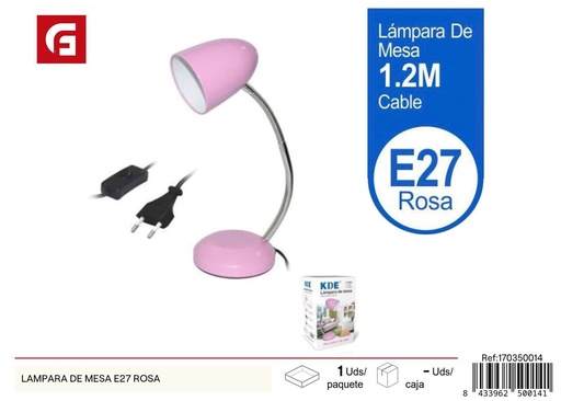 [170350014] Lámpara de mesa E27 rosa para iluminación