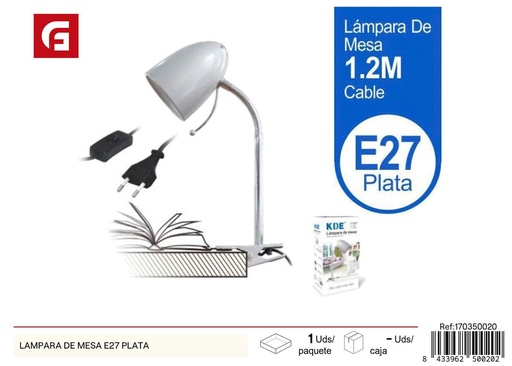 [170350020] Lámpara de mesa E27 plata - Iluminación