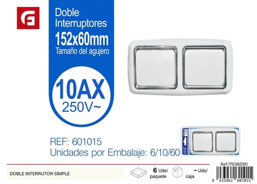 [170360101] Interruptor doble con enchufe