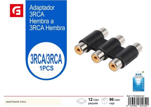 [170360432] Adaptador de enchufe 3 RCA eléctrico