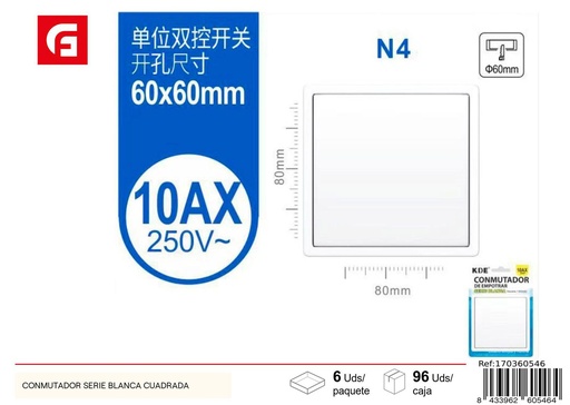 [170360546] Conmutador serie blanca cuadrada interruptores eléctricos