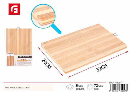 [100017] Tabla multiuso 22x32 cm de bambú (versión en inglés) - Utensilios de cocina