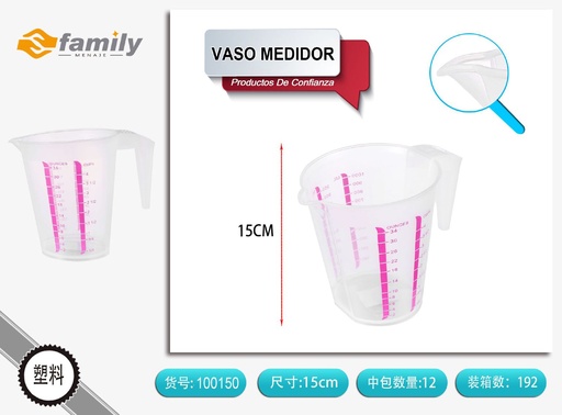 [100150] Vaso medidor 1000ml con medidas en rojo