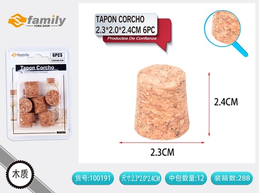 [100191] Tapon de corcho 2.3*2.0*2.4 cm - Accesorios de cierre para botellas