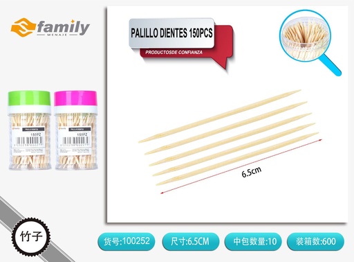 [100252] Palillo de dientes 150 pc - Utensilios de cocina