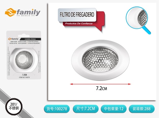 [100278] Filtro de fregadero de acero inoxidable