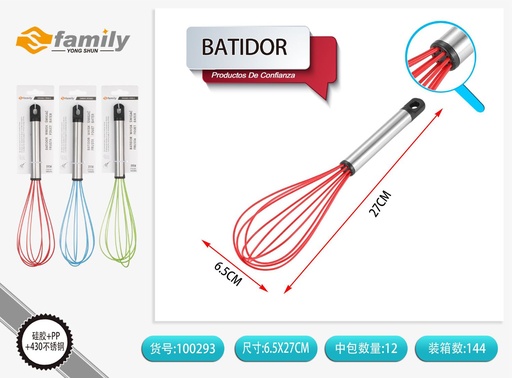 [100293] Batidor de acero y silicona 27cm