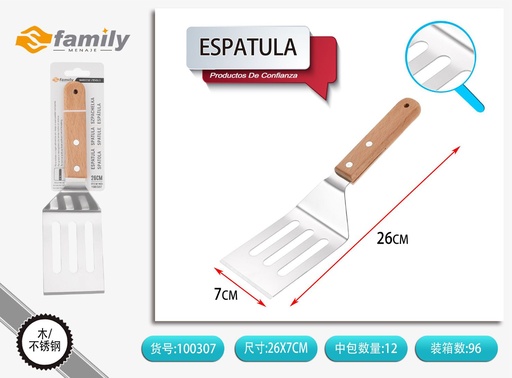 [100307] Espátula de madera con mango largo para barbacoa