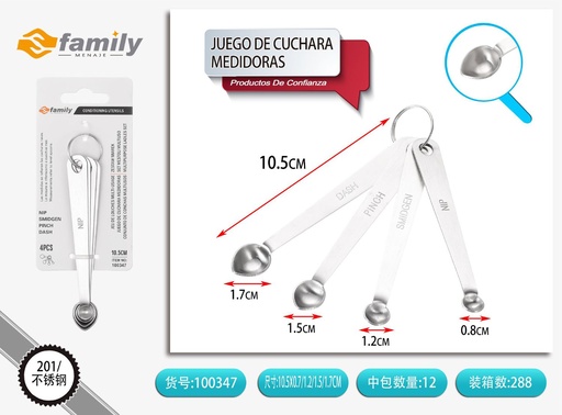 [100347] Juego de cuchara medidoras 4pc - Utensilios de cocina