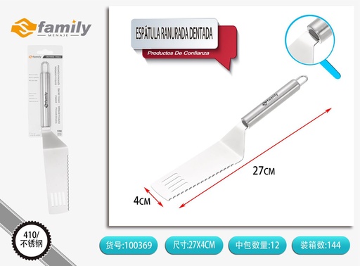 [100369] Espátula ranurada dentada para cocina