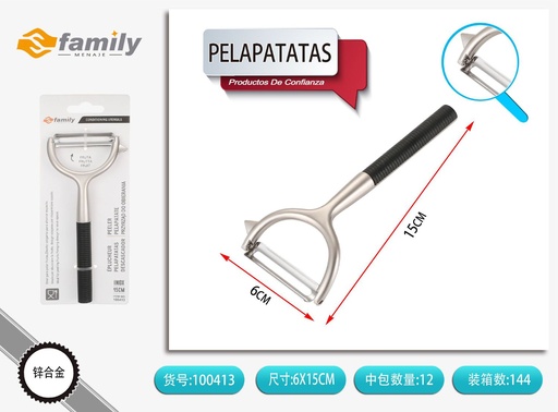 [100413] Pelapatatas acanalado de zinc niquelado para cocina