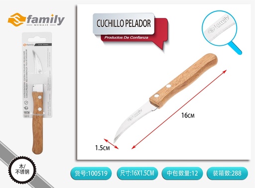 [100519] Cuchillo pelador de madera - Utensilios de mesa