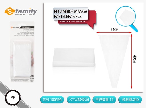 [317100596] Recambios de manga pastelera 6 piezas - Utensilios de repostería