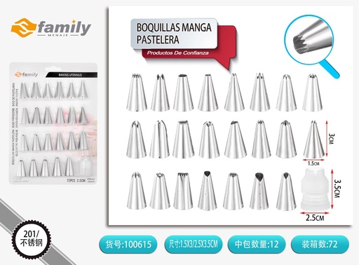 [100615] Boquillas manga pastelera 23 pcs - Utensilios de cocina
