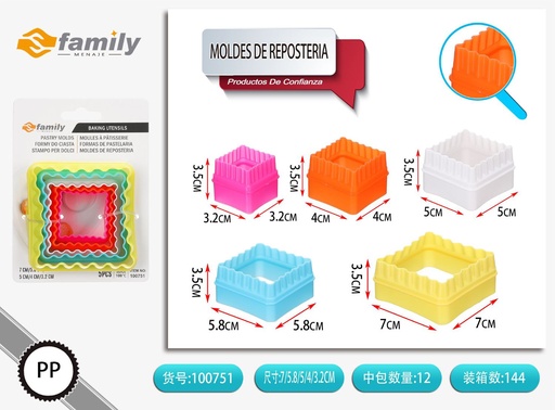 [100751] Moldes de repostería 5pcs