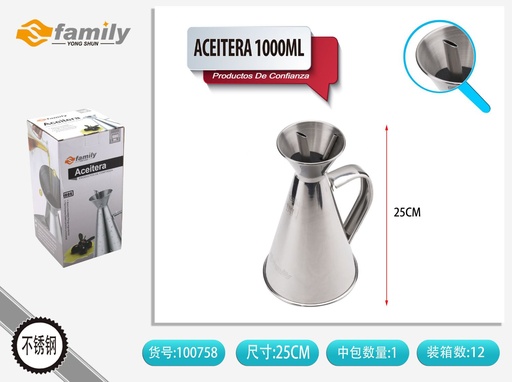 [100758]  Aceitera de acero inoxidable 1000 ml - Utensilios de cocina