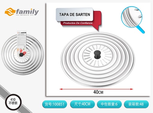 [100851] Tapa de sartén 40cm de acero inoxidable