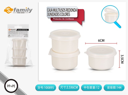 [100895] Caja Multiusos Rectangular 3 Unidades Colores - Contenedores de almacenamiento