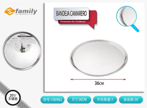 [100982] Bandeja de acero inoxidable de 36cm - Artículos de cocina