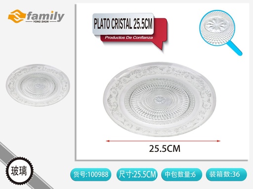 [317100988] Plato de cristal 25.5cm - Utensilios de cocina