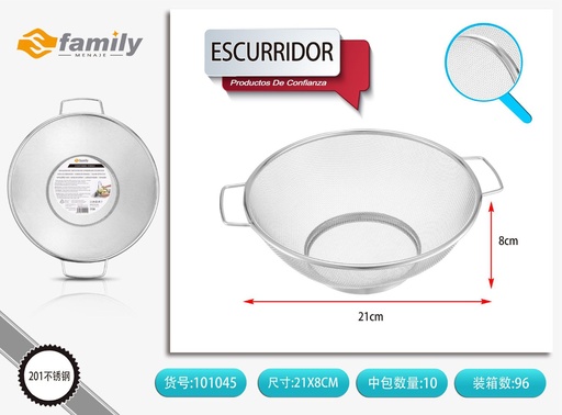 [101045] Escurridor metálico con asas 21cm