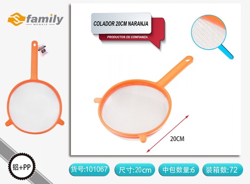 [101067] Colador de cocina 20cm color naranja para utensilios
