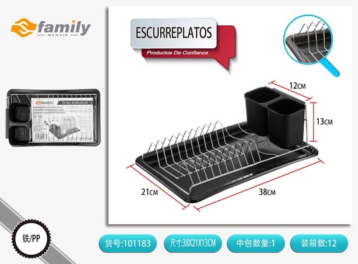 [101183] Escurreplatos con doble bandeja para cocina