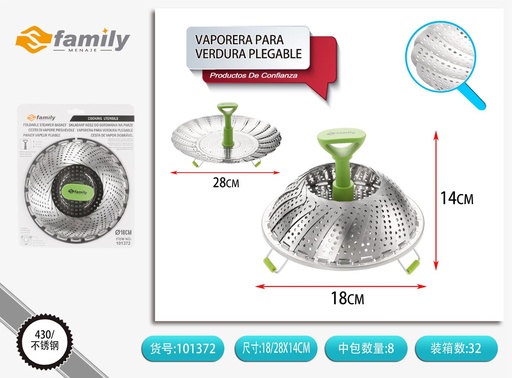 [101372] Vaporera para verduras plegable 18.5x7 cm - Utensilios de cocina