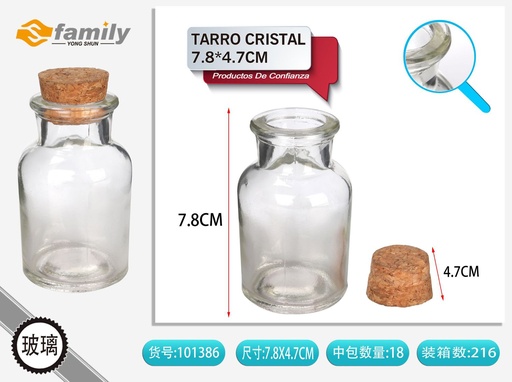 [101386] Tarro de cristal con tapa de corcho 7.8x4.7cm