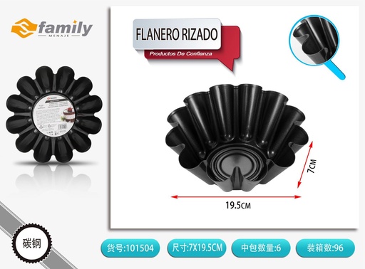 [101504] Molde flanero rizado mediano de acero al carbono