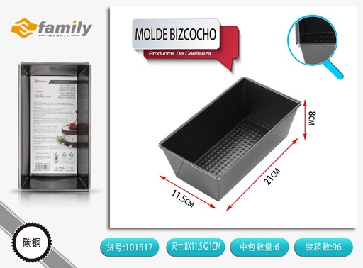 [317101517] Molde rectangular para bizcochos 20cm para repostería
