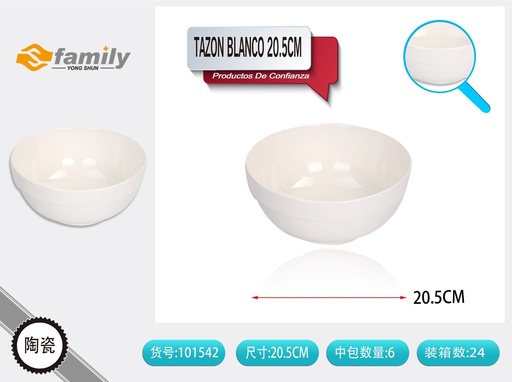 [101542] Tazón blanco 20.5 cm - Utensilios de cocina