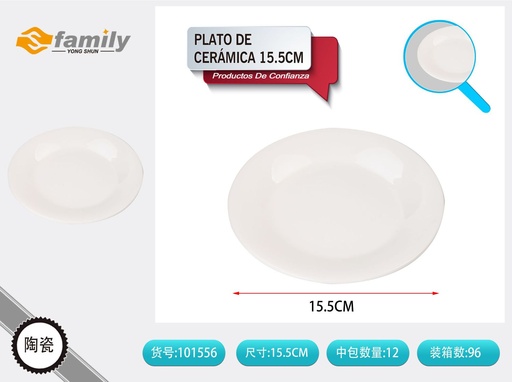 [101556] Plato de cerámica 15.5cm para cocina