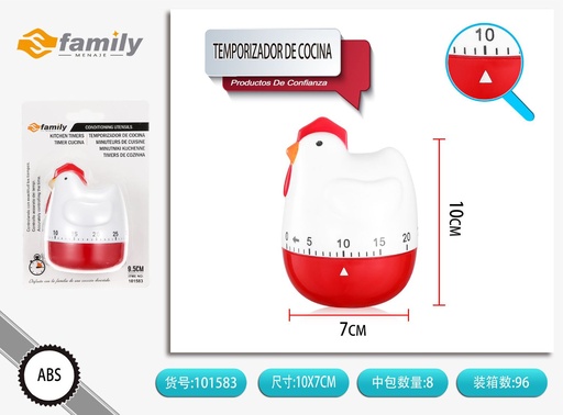 [101583] Temporizador de cocina en forma de gallo para control de tiempo