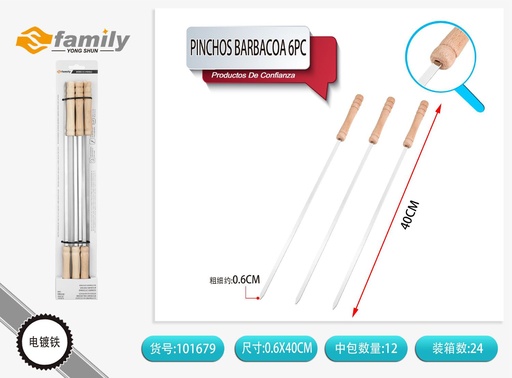 [101679] Pinchos para barbacoa 6pcs 40cm