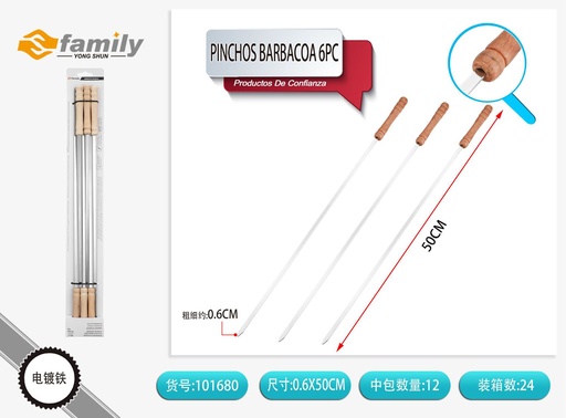 [101680] PINCHOS BARBACOA 6 pcs 45 cm - Accesorios de cocina