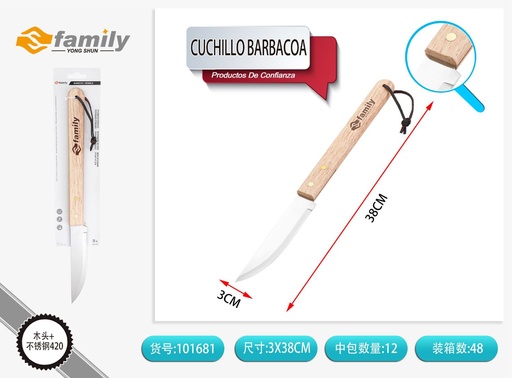 [101681] Cuchillo para barbacoa 38cm - Utensilios de barbacoa