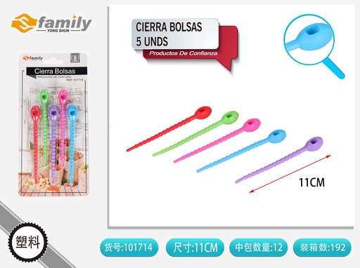 [101714] Cierra bolsas 5 unidades (25021) - Accesorios para almacenamiento