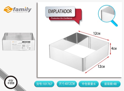 [101767] Molde para pasteles cuadrado 4x12cm para repostería