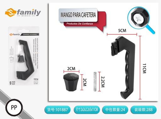 [101887] Mango de cafetera aluminio 9 tazas - Accesorios para bebidas