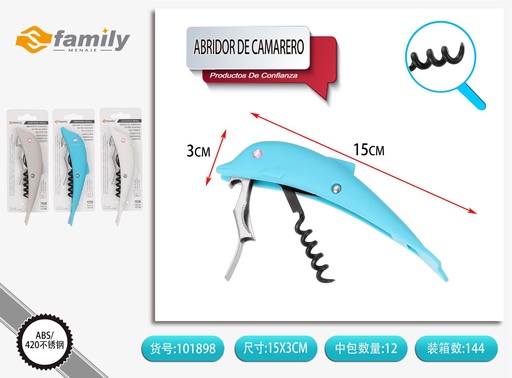 [101898] Abridor de camarero delfín rojo