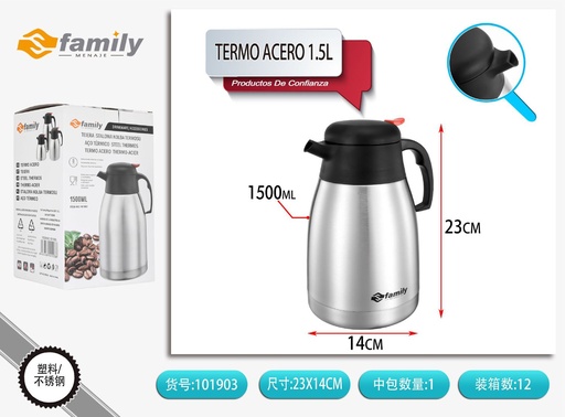 [101903] Thermo de acero 1.5L para café - Utensilios de cocina