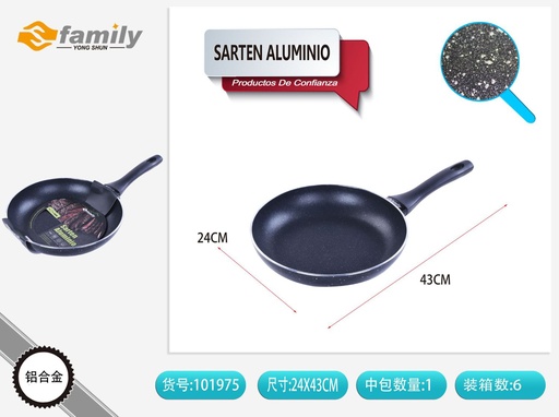 [101975] Sartén de aluminio negro con puntos blancos 24x4.9 cm - Utensilios de cocina