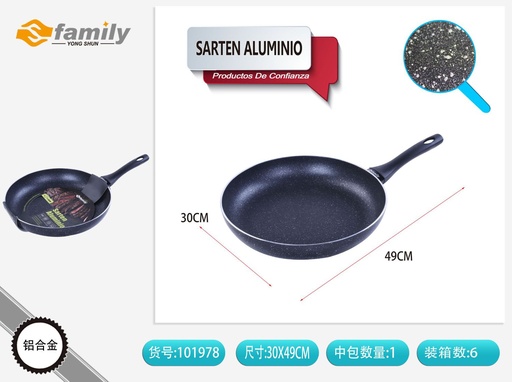[101978] Sartén de aluminio negro con puntos blancos 30*5.8cm - Utensilios de cocina