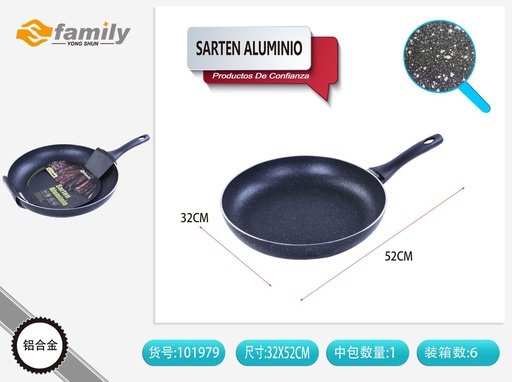 [101979] Sartén de aluminio negro con puntos blancos 32x5.8 cm - Utensilios de cocina y sartenes