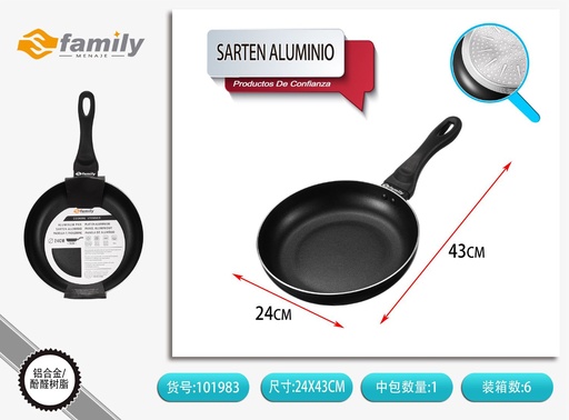 [101983] Sartén de aluminio antiadherente 24x4.9 cm - Utensilios de cocina esenciales
