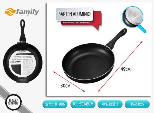 [101986] Sartén de aluminio negro mate 30*5.8 cm 2.5 mm - Utensilios de cocina