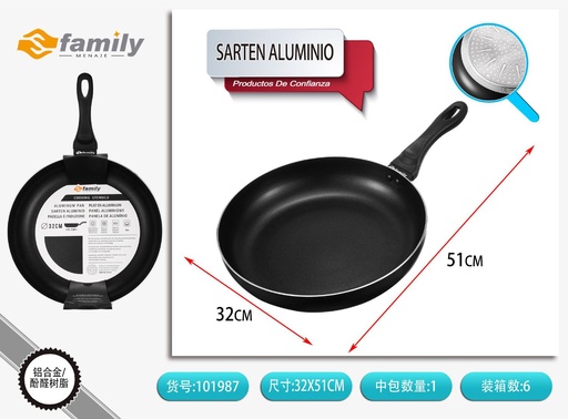 [101987] Sartén de aluminio 32*5.8 cm 2.5 mm - Utensilios de cocina