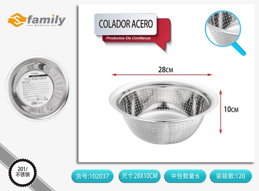 [102037] Colador de acero 28 cm - Accesorios de cocina y coladores