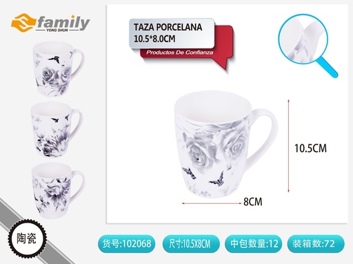 [102068] Taza de porcelana 10.5x8.0cm